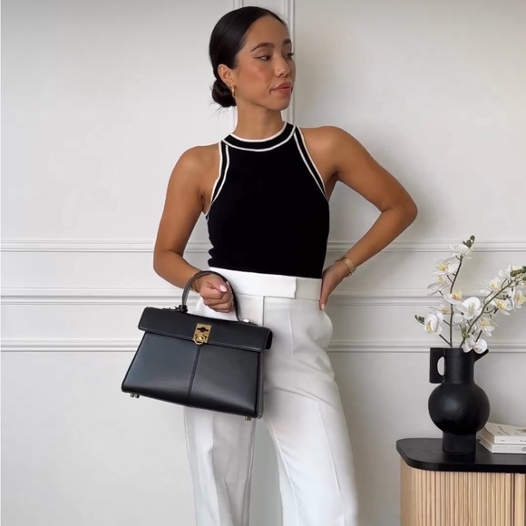 GORGEOUS MANGO NWT Knitted Top w Contrast Details - Picture 12 of 16